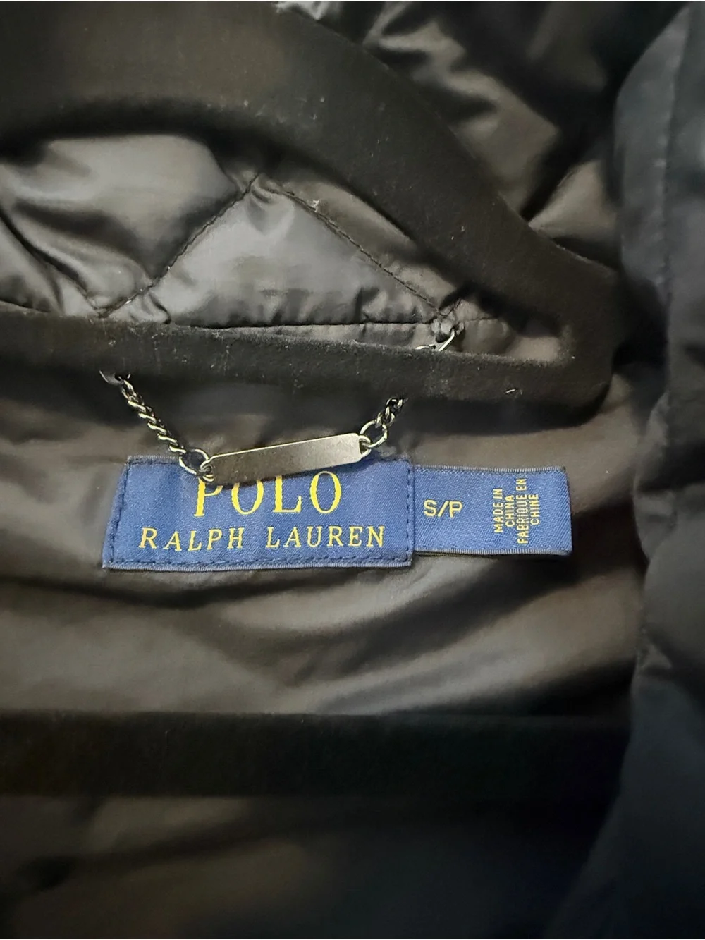 Ralph Lauren Quilted Puffer Vest - Black with Lime Logo